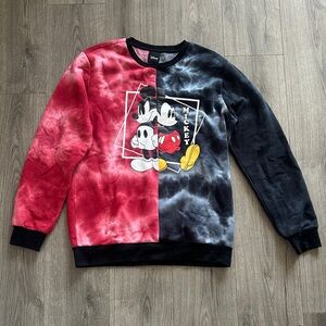 Disney Mickey Mouse Red and Black Crewneck Sweater